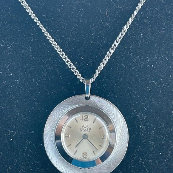 Buler Sea Pocket Watch Vintage Swiss Made 17 Jewels hand winding Watch Necklace - Picture 2 of 10